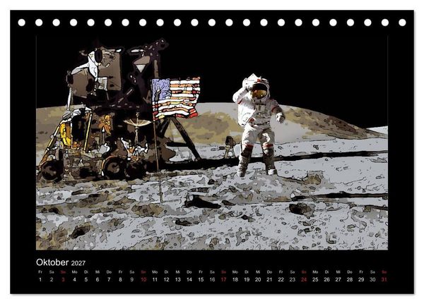 Produktbild: Landing On The Moon Like A Cartoon (Tischkalender 2027 DIN A5 quer), CALVENDO Monatskalender