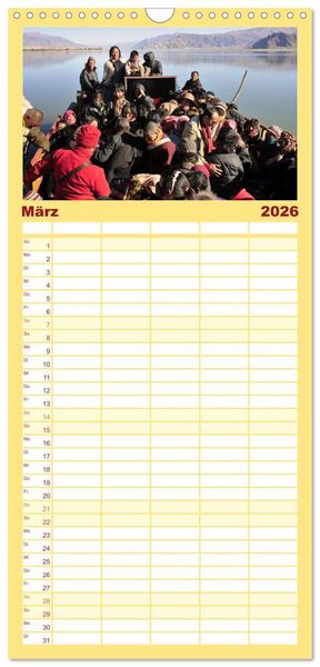 Produktbild: Familienplaner 2026 - Tibet bewegt mit 5 Spalten (Wandkalender, 21 x 45 cm) CALVENDO