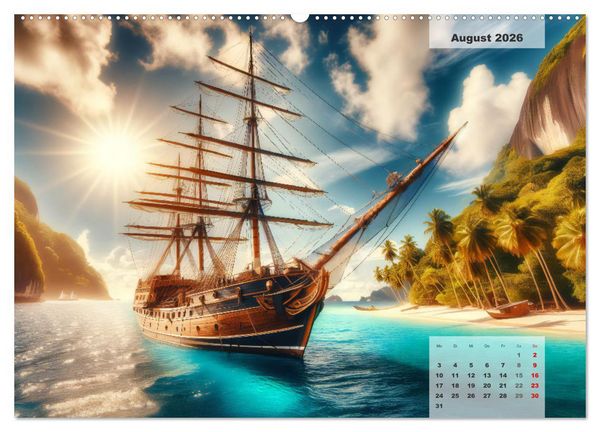 Produktbild: Die Befreiung der Flaschenschiffe - Historische Segelschiffe (Wandkalender 2026 DIN A2 quer), CALVENDO Monatskalender