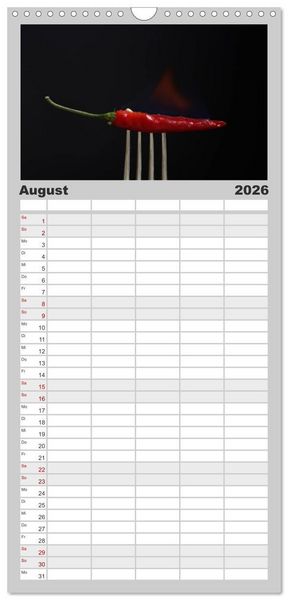 Produktbild: Familienplaner 2026 - Hot Chili K&uuml;chen Kalender mit 5 Spalten (Wandkalender, 21 x 45 cm) CALVENDO