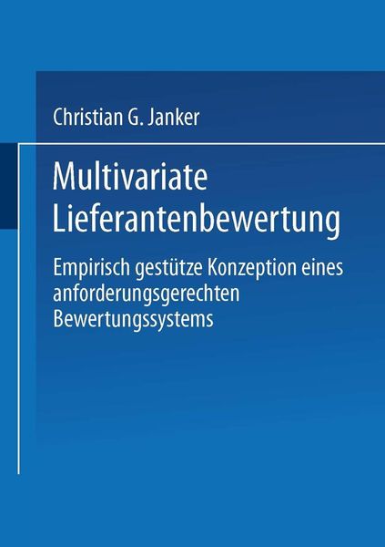 Produktbild: Multivariate Lieferantenbewertung