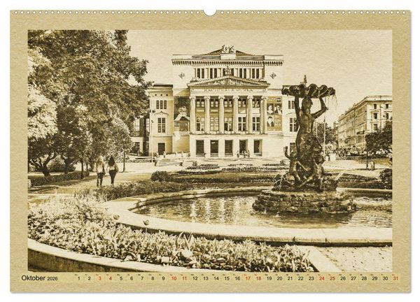 Produktbild: Riga &ndash; Ein Kalender im Zeitungsstil (hochwertiger Premium Wandkalender 2026 DIN A2 quer), Kunstdruck in Hochglanz