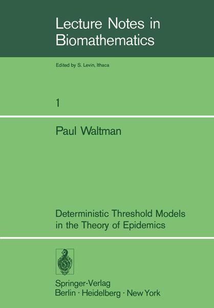 Produktbild: Deterministic Threshold Models in the Theory of Epidemics