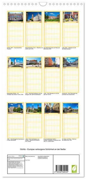 Produktbild: Familienplaner 2026 - G&ouml;rlitz - Europas verborgene Sch&ouml;nheit an der Nei&szlig;e mit 5 Spalten (Wandkalender, 21 x 45 cm) CALVENDO