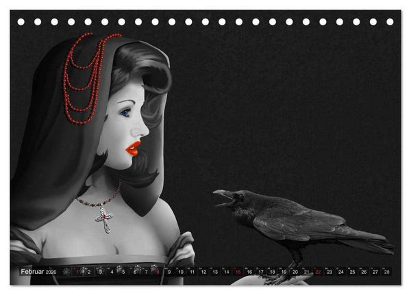 Produktbild: Rot wie die Liebe by Mausopardia (Tischkalender 2026 DIN A5 quer), CALVENDO Monatskalender