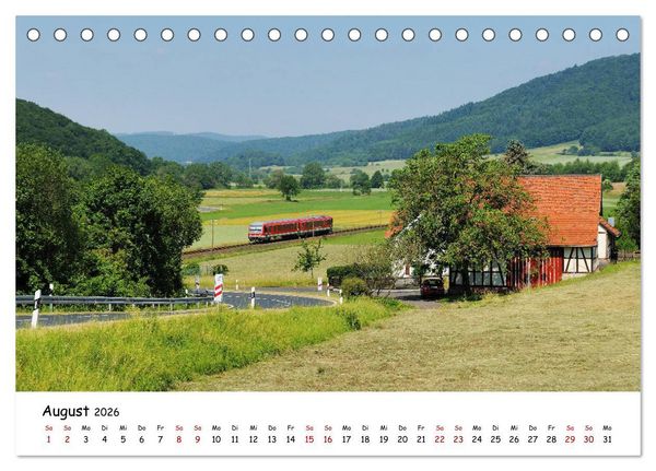 Produktbild: Hessische Nebenbahnen - Unterwegs in Nordhessen (Tischkalender 2026 DIN A5 quer), CALVENDO Monatskalender