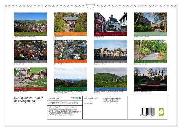 Produktbild: K&ouml;nigstein im Taunus und Umgebung (Wandkalender 2026 DIN A3 quer), CALVENDO Monatskalender