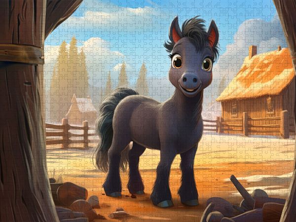 Produktbild: CALVENDO Puzzle Pony Black Max auf dem Ponyhof | 2000 Teile Lege-Gr&ouml;&szlig;e 90x67cm Foto-Puzzle f&uuml;r gl&uuml;ckliche Stunden