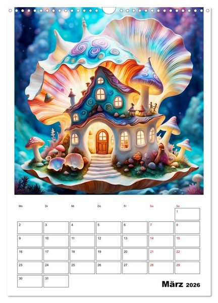 Produktbild: Zauberhafte Muschelh&auml;user (Wandkalender 2026 DIN A3 hoch), CALVENDO Monatskalender