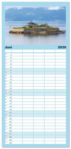 Produktbild: Familienplaner 2026 - Fjorde & Felsen &ndash; Norwegens wilde Seele mit 5 Spalten (Wandkalender, 21 x 45 cm) CALVENDO