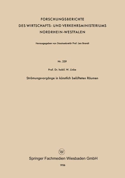 Produktbild: Str&ouml;mungsvorg&auml;nge in k&uuml;nstlich bel&uuml;fteten R&auml;umen