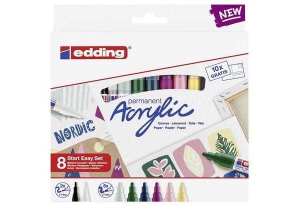Produktbild: Edding Acrylmarker Acrylic 5300+5100 nordic 8er Starter Set