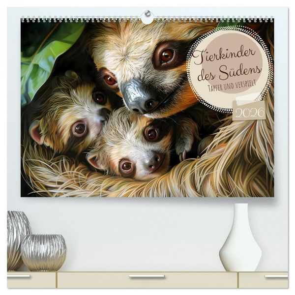 Produktbild: Tierkinder des S&uuml;dens (hochwertiger Premium Wandkalender 2026 DIN A2 quer), Kunstdruck in Hochglanz
