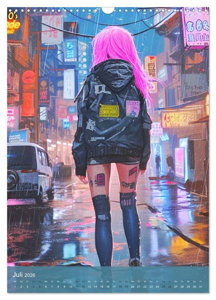 Produktbild: Manga-Comics. Cyberpunk Anime. Science Fiction Girls (Wandkalender 2026 DIN A3 hoch), CALVENDO Monatskalender