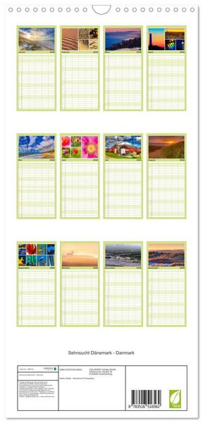 Produktbild: Familienplaner 2026 - Sehnsucht D&auml;nemark - Danmark mit 5 Spalten (Wandkalender, 21 x 45 cm) CALVENDO