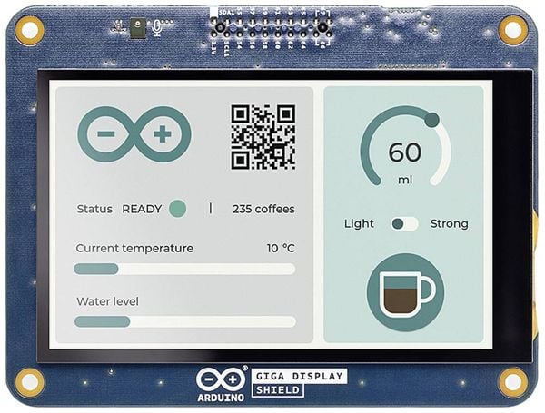 Arduino GIGA Display Shield Touchscreen-Monitor 10.1cm (3.97 Zoll) 800 x 480 Pixel