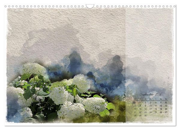 Produktbild: Bl&uuml;te trifft auf Aquarell (Wandkalender 2026 DIN A3 quer), CALVENDO Monatskalender