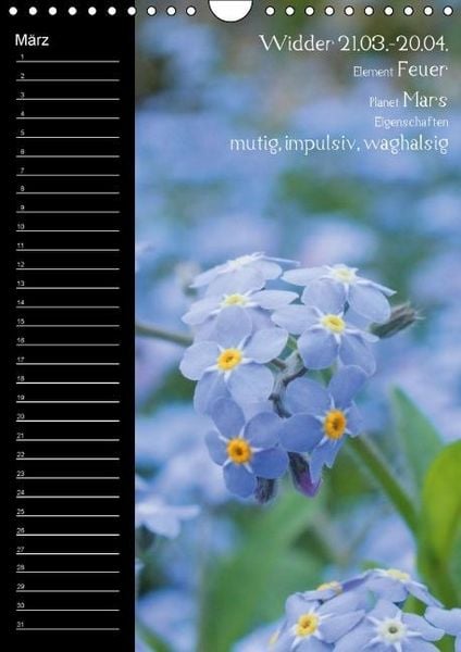 Produktbild: Naturbilder mit Sternzeichen / Geburtstagskalender (Wandkalender immerw&auml;hrend DIN A4 hoch)