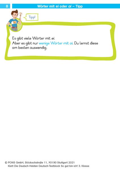 Deutsch-Testblock So gut bin ich! 3. Klasse