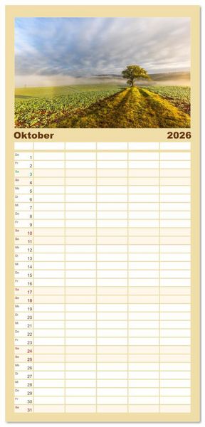 Produktbild: Familienplaner 2026 - Bunter Pf&auml;lzerwald mit 5 Spalten (Wandkalender, 21 x 45 cm) CALVENDO