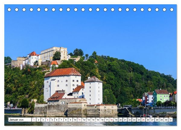 Produktbild: Passau die Barockstadt an der Donau (Tischkalender 2026 DIN A5 quer), CALVENDO Monatskalender