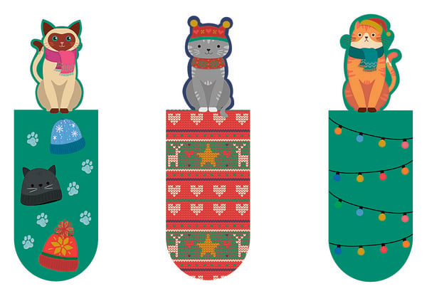 Produktbild: Magnetlesezeichen Weihnachtskatzen