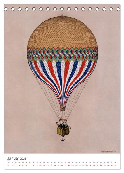 Produktbild: Ballonfahren Kalender (Tischkalender 2026 DIN A5 hoch), CALVENDO Monatskalender