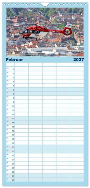 Produktbild: Familienplaner 2027 - Helikopter in der Luft 2.0 mit 5 Spalten (Wandkalender, 21 x 45 cm) CALVENDO