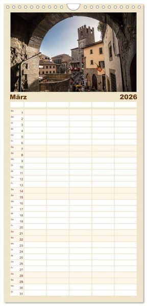 Produktbild: Familienplaner 2026 - Toskana 2026 mit 5 Spalten (Wandkalender, 21 x 45 cm) CALVENDO