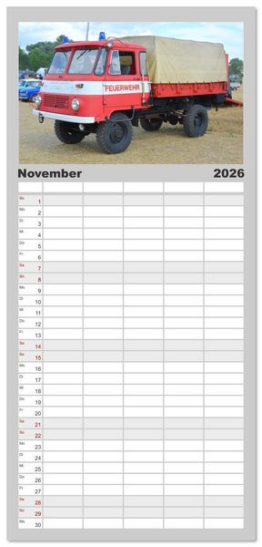 Produktbild: Familienplaner 2026 - DDR Feuerwehr Klassiker mit 5 Spalten (Wandkalender, 21 x 45 cm) CALVENDO