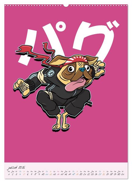Produktbild: Animaux Samoura&iuml;s Dangereux (Calendrier mural 2026 DIN A2 horizontal) calendrier de bureau