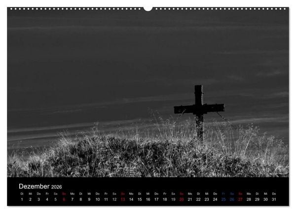 Produktbild: BERGE IN SCHWARZ WEISS (Wandkalender 2026 DIN A2 quer), CALVENDO Monatskalender