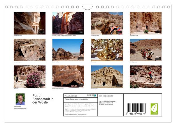 Produktbild: Petra - Felsenstadt in der W&uuml;ste (Wandkalender 2026 DIN A4 quer), CALVENDO Monatskalender