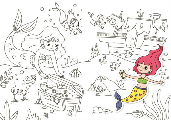 Produktbild: Mein Sticker-Malbuch. Meerjungfrauen