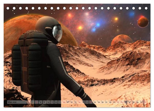 Produktbild: Zukunftswelten (Science Fiction) (Tischkalender 2026 DIN A5 quer), CALVENDO Monatskalender