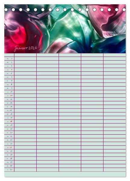 Produktbild: Bl&uuml;tenzauber - Familienplaner 2026 (Tischkalender 2026 DIN A5 hoch), CALVENDO Monatskalender