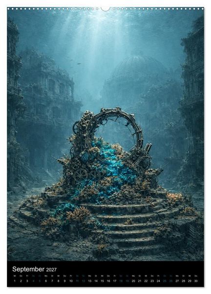 Produktbild: Aetherion &ndash; Die versunkene Stadt (Wandkalender 2027 DIN A2 hoch), CALVENDO Monatskalender
