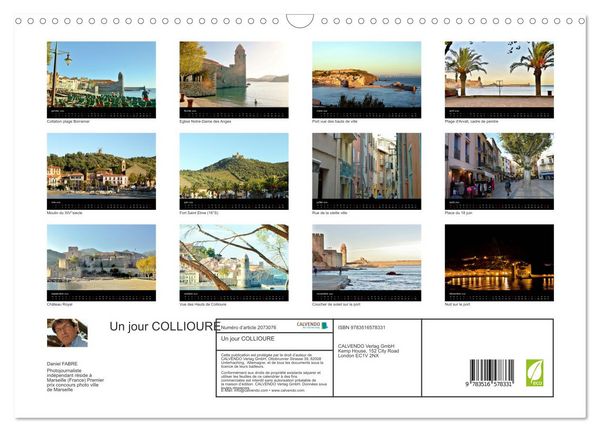 Produktbild: Un jour COLLIOURE (Calendrier mural 2026 DIN A3 vertical), CALVENDO calendrier mensuel