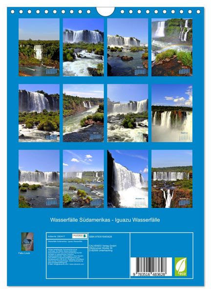 Produktbild: Wasserf&auml;lle S&uuml;damerikas - Iguazu Wasserf&auml;lle (Wandkalender 2026 DIN A4 hoch), CALVENDO Monatskalender