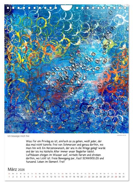 Produktbild: Motivation-Art Herzensw&uuml;nsche (Wandkalender 2026 DIN A4 hoch), CALVENDO Monatskalender