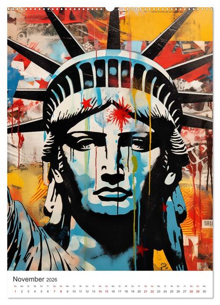 Produktbild: STREETART Neu Erleben Ein KI-Kunstkalender (hochwertiger Premium Wandkalender 2026 DIN A2 hoch), Kunstdruck in Hochglanz