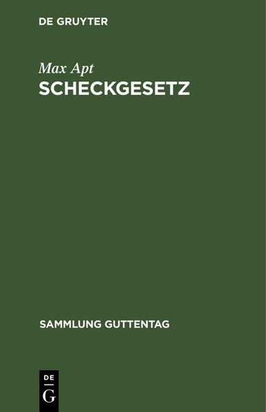 Produktbild: Scheckgesetz