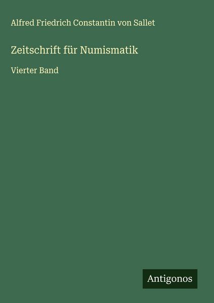Produktbild: Zeitschrift f&uuml;r Numismatik