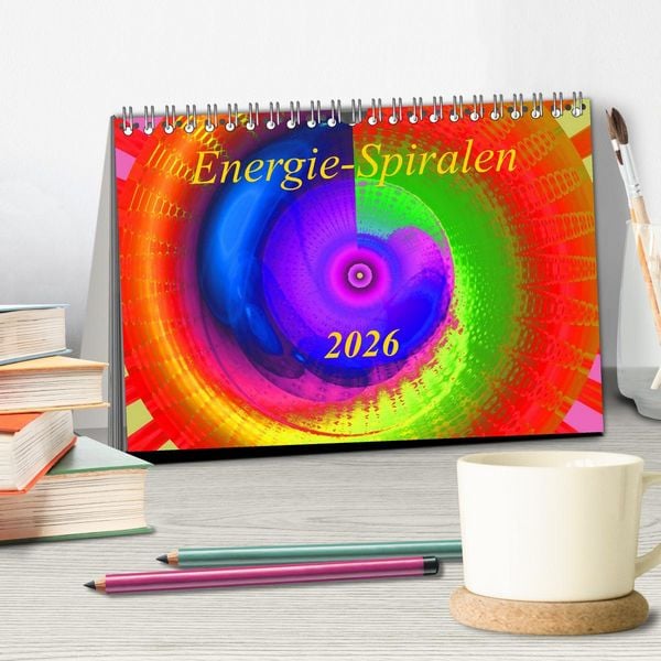 Produktbild: Energie-Spiralen 2026 (Tischkalender 2026 DIN A5 quer), CALVENDO Monatskalender