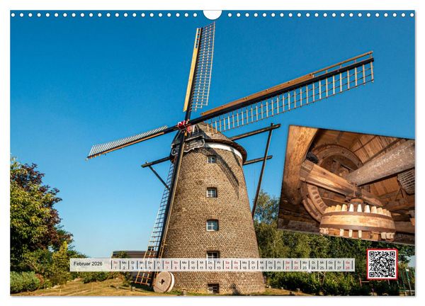 Produktbild: Die sch&ouml;nsten Windm&uuml;hlen am Niederrhein (Wandkalender 2026 DIN A3 quer), CALVENDO Monatskalender