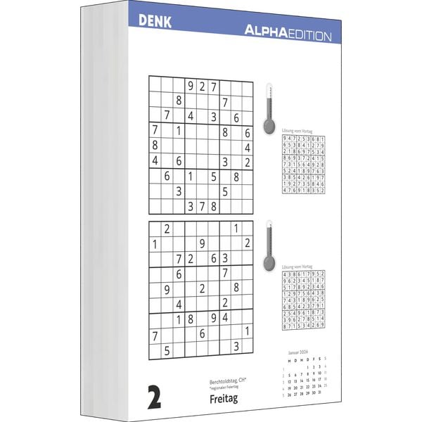 Produktbild: Das tägliche Sudoku 2026 - Tagesabreißkalender -14,8x21,0 - Rätselkalender - Knobelkalender