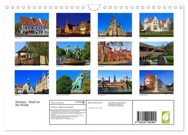 Produktbild: Zwickau - Stadt an der Mulde (Wandkalender 2026 DIN A4 quer), CALVENDO Monatskalender