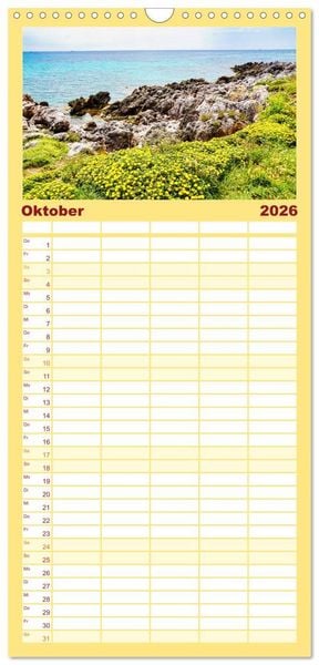 Produktbild: Familienplaner 2026 - Mallorca Meine Liebe mit 5 Spalten (Wandkalender, 21 x 45 cm) CALVENDO