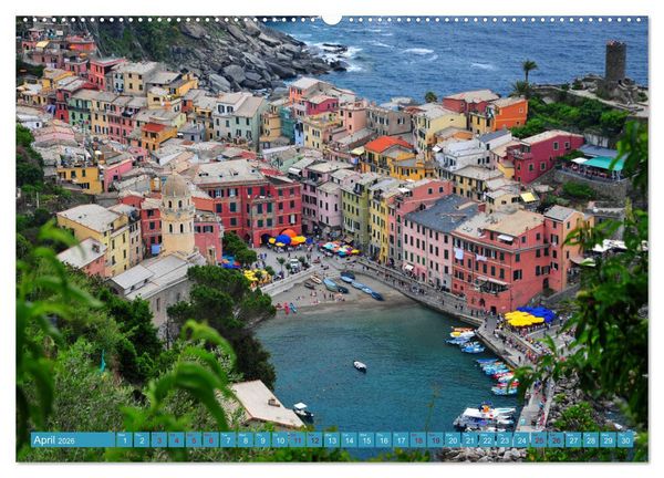 Produktbild: Colourful Postcards from Cinque Terre (High Quality Premium Wall Calendar 2026 DIN A2 landscape),CALVENDO 12 Month Wall Calendar