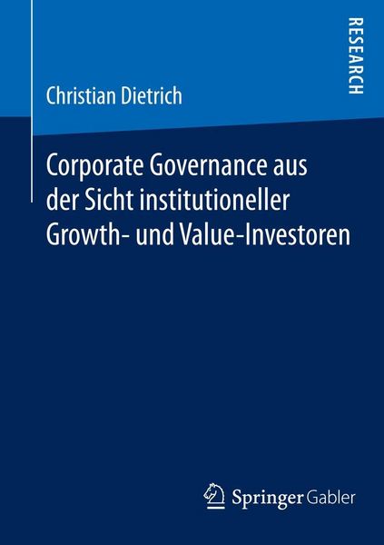 Produktbild: Corporate Governance aus der Sicht institutioneller Growth- und Value-Investoren